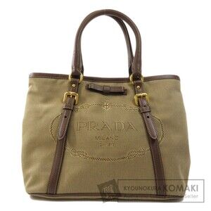 Prada Logo Jacquard Handbag Canvas